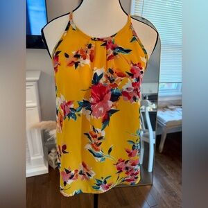 Papermoon Yellow Floral Halter Tank Top
